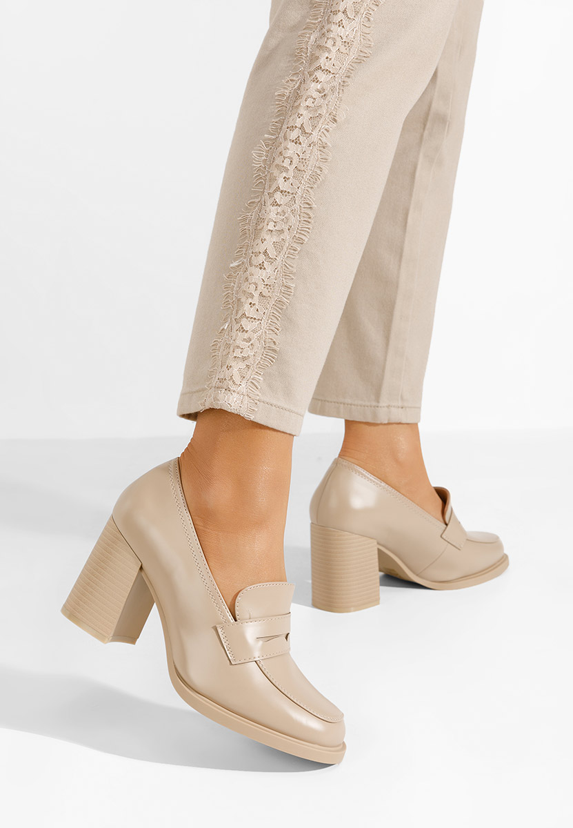 Mocassini con tacco Odesia V3 beige