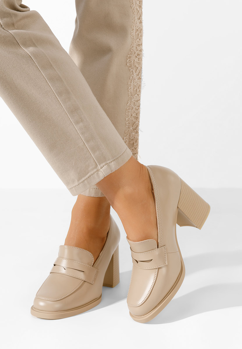 Mocassini con tacco Odesia V3 beige