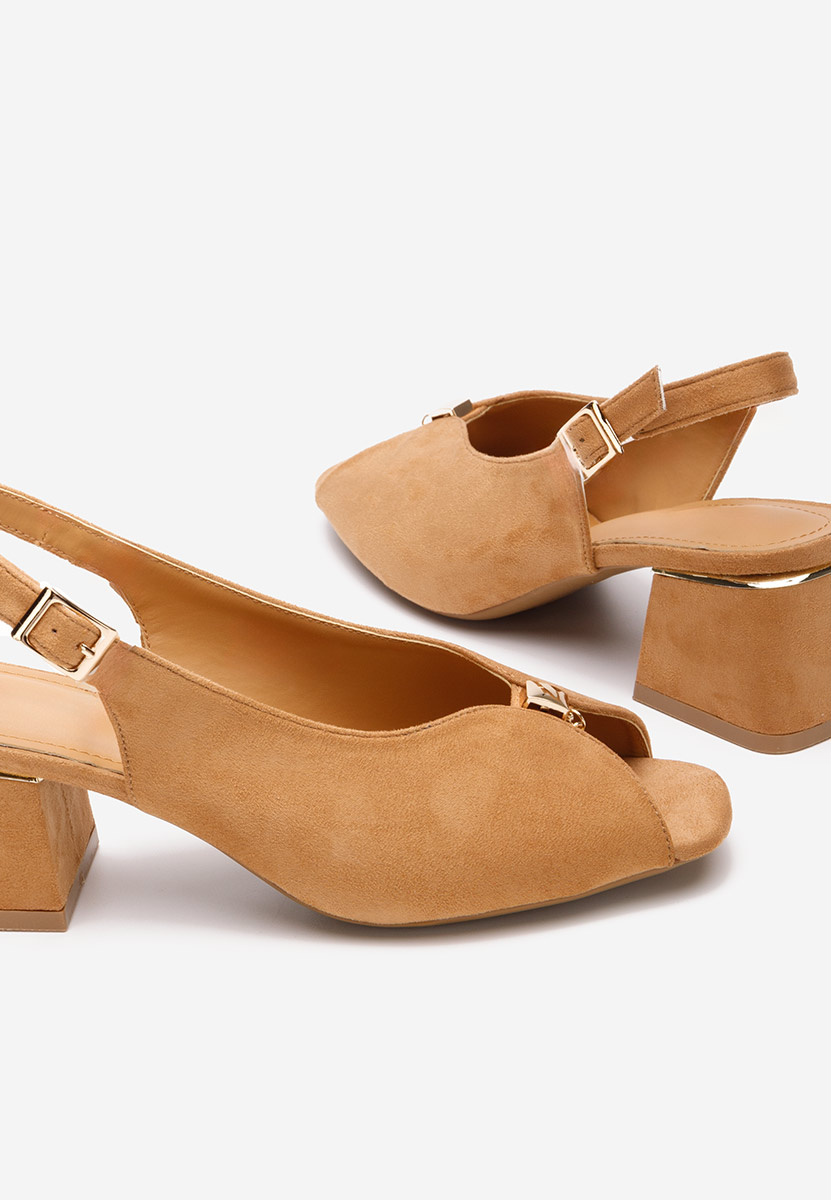 Sandali con tacco largo Amary V2 camel