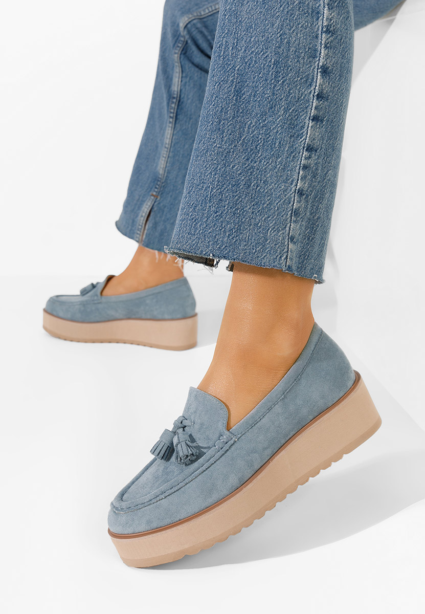 Mocassini donna platform Leondra blu