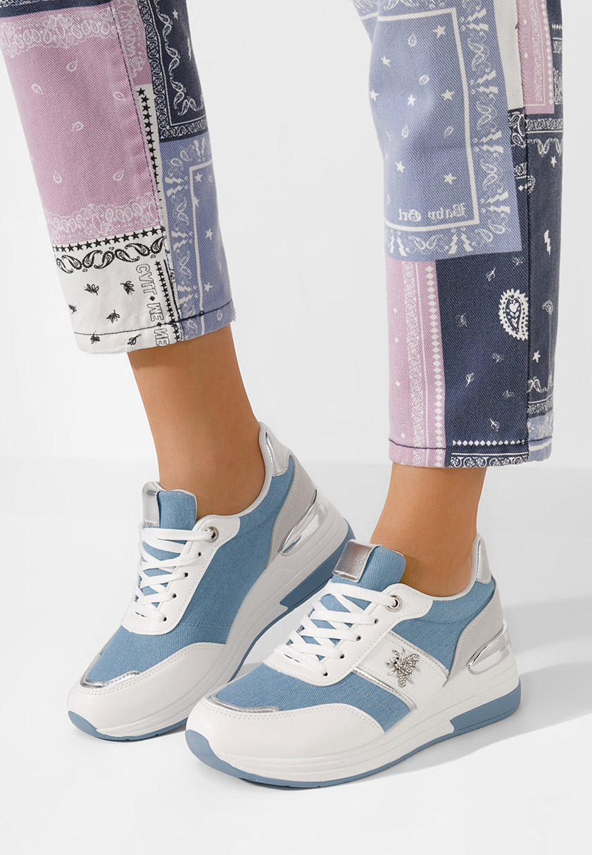 Sneakers con zeppa Gisela azzurro