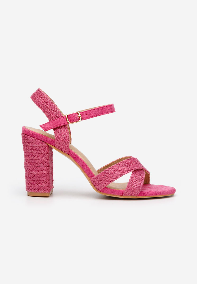 Sandali con tacco largo Jasmine fucsia
