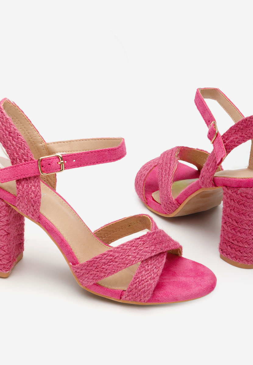 Sandali con tacco largo Jasmine fucsia
