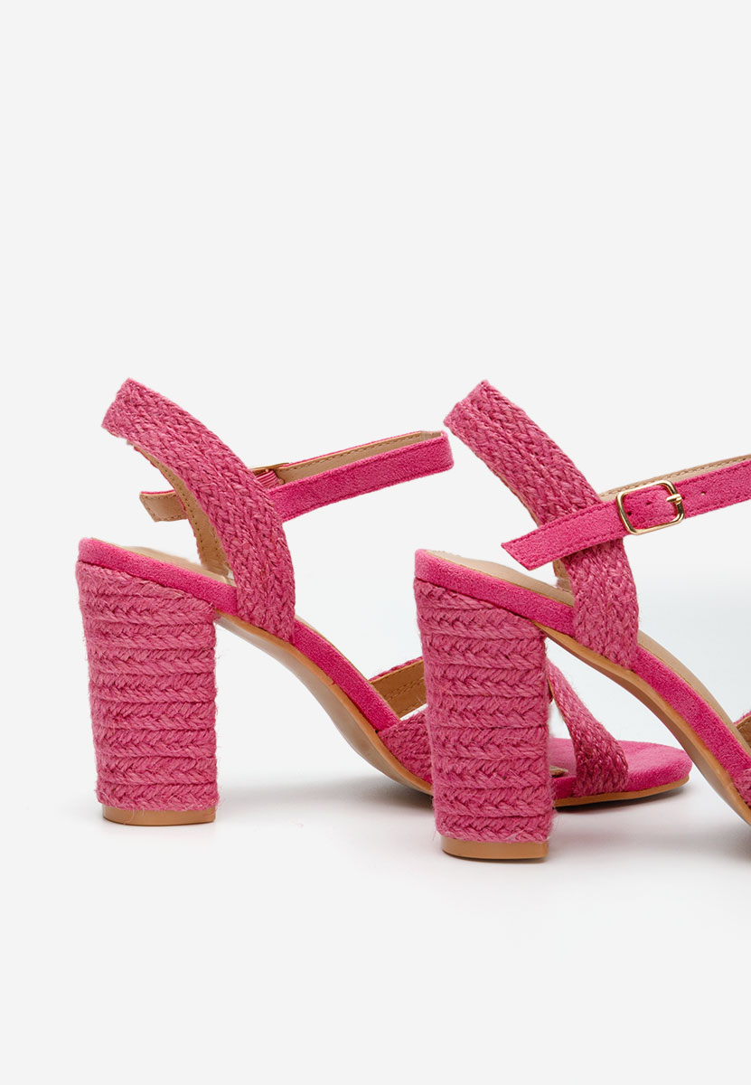Sandali con tacco largo Jasmine fucsia