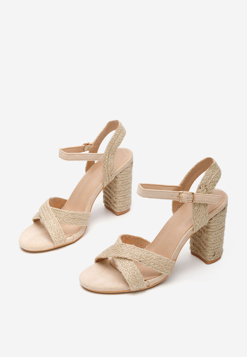 Sandali con tacco largo Jasmine beige