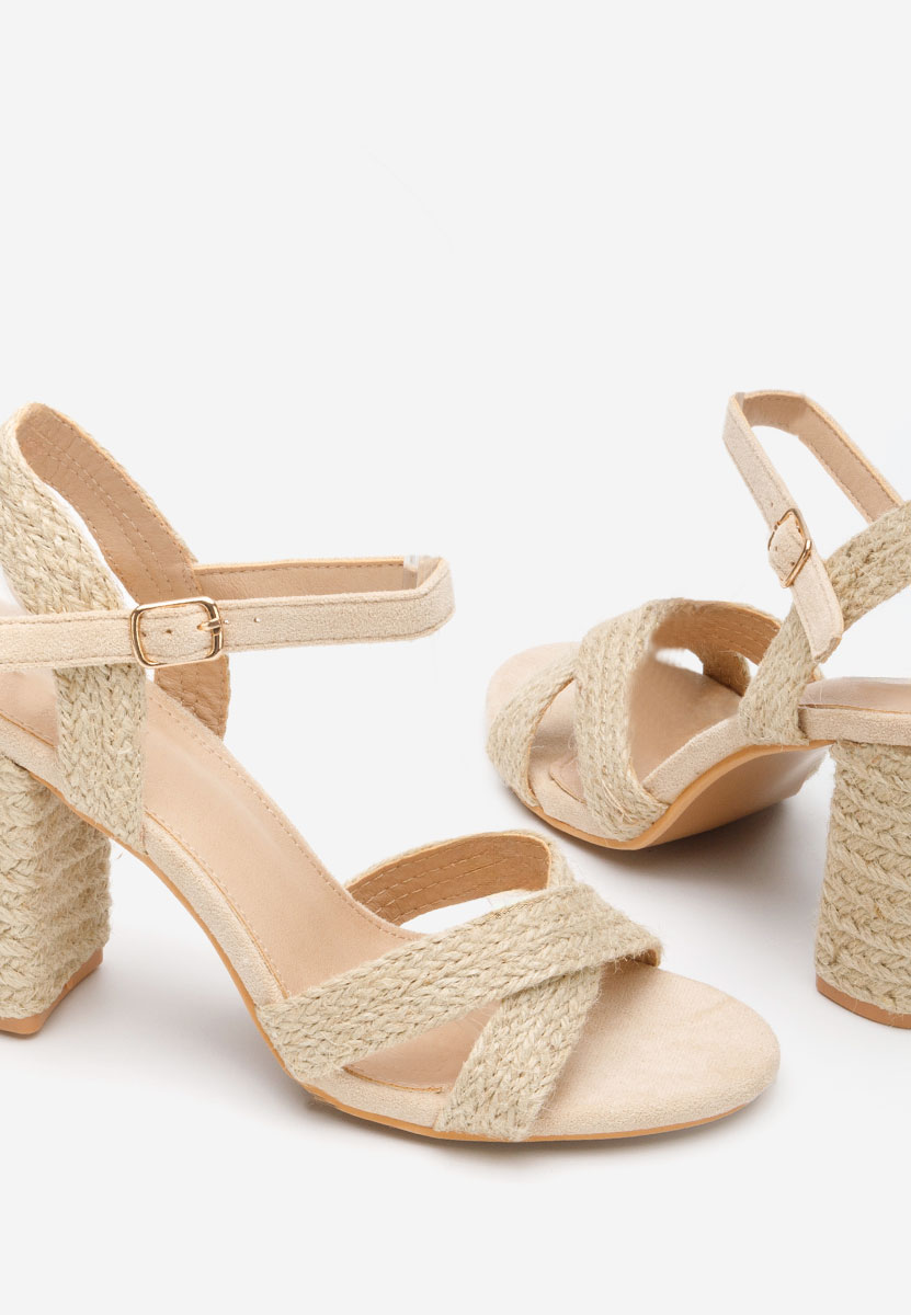 Sandali con tacco largo Jasmine beige