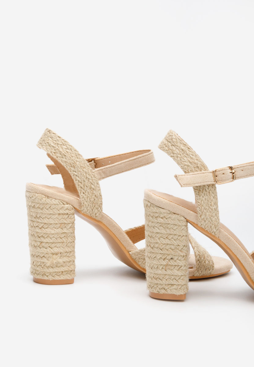 Sandali con tacco largo Jasmine beige