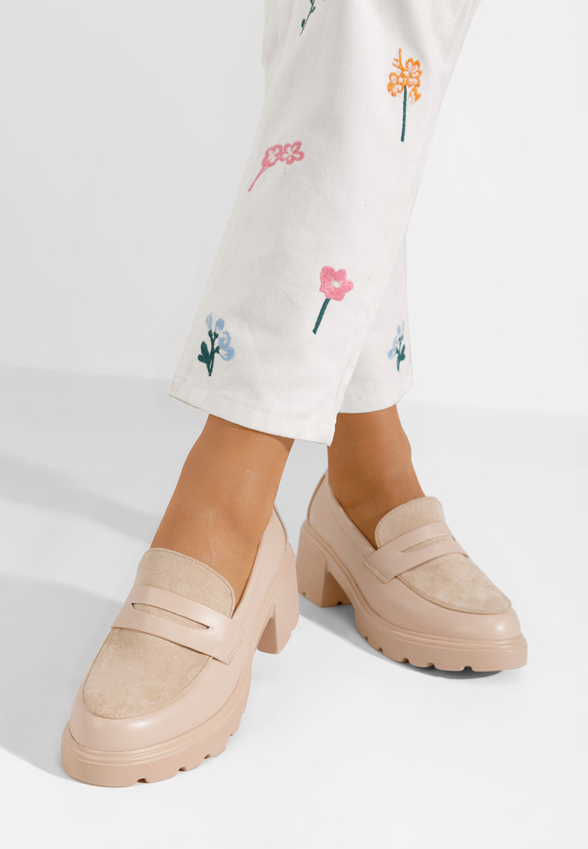 Mocassini con plateau Naera V2 beige