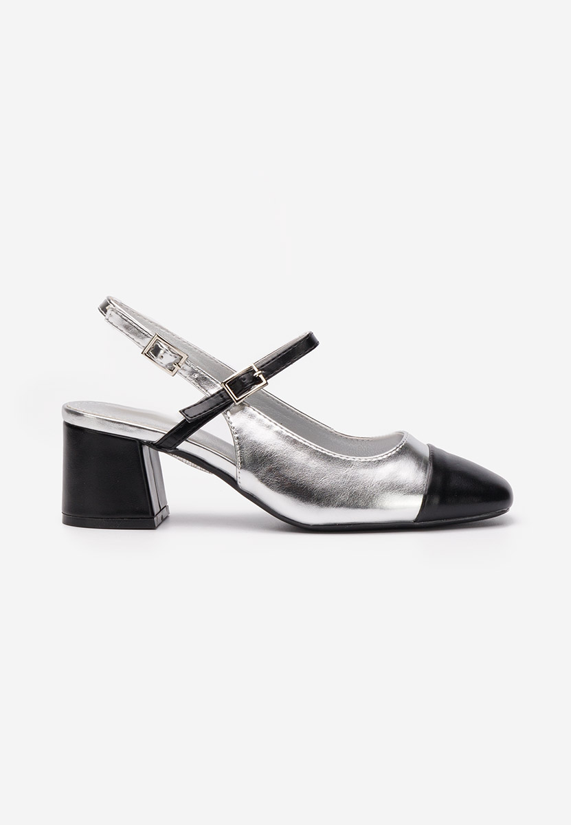 Décolleté tacco largo Eriosa argento