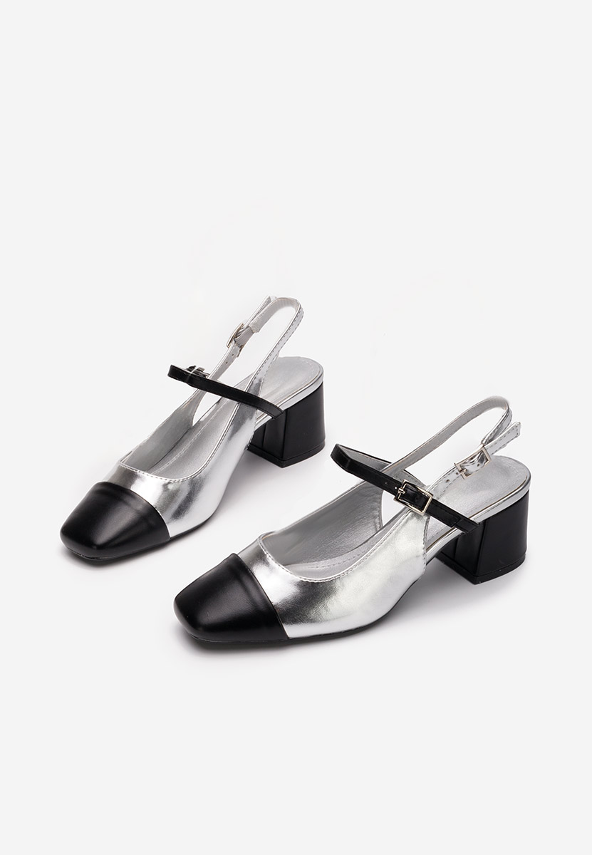 Décolleté tacco largo Eriosa argento