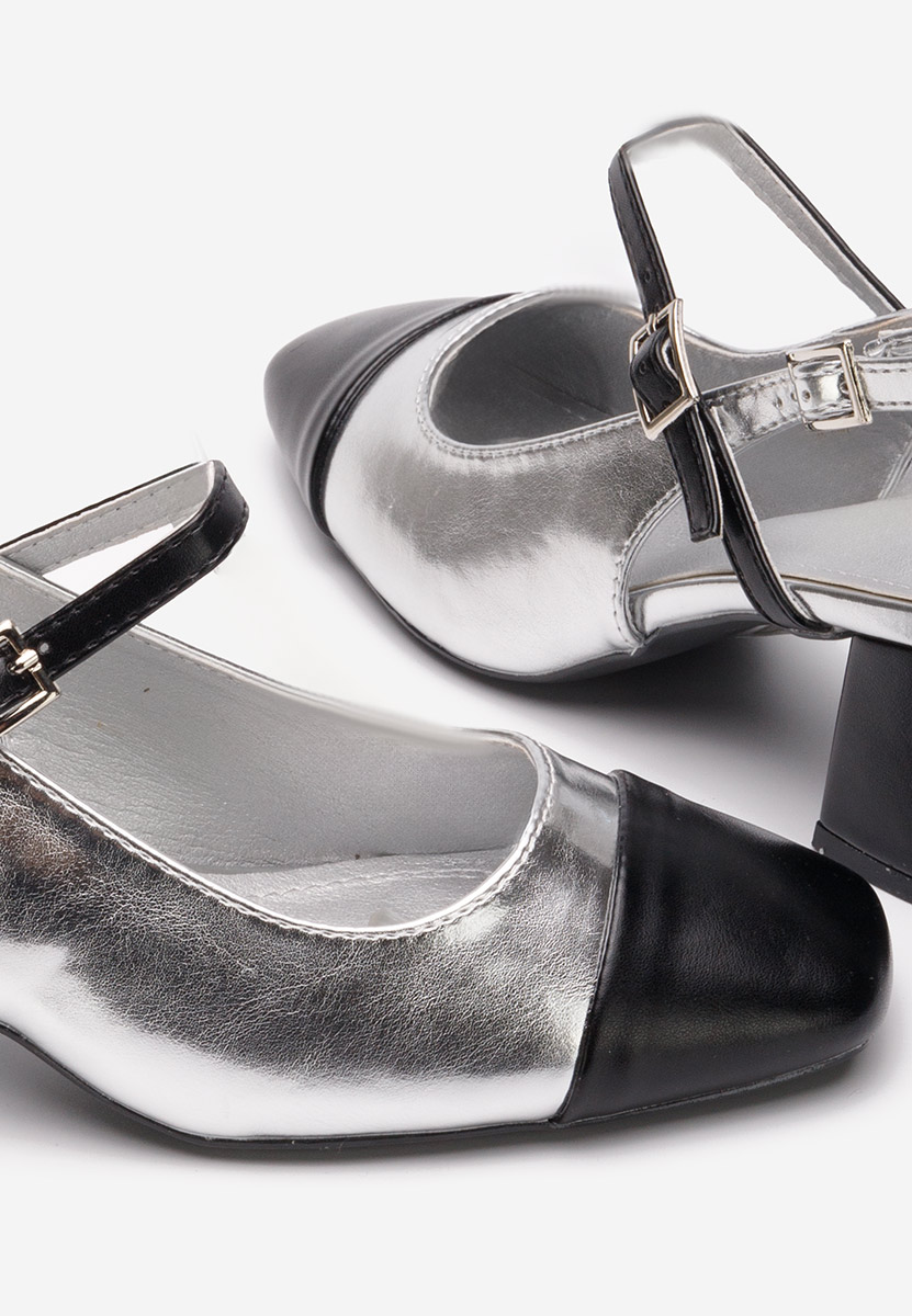 Décolleté tacco largo Eriosa argento