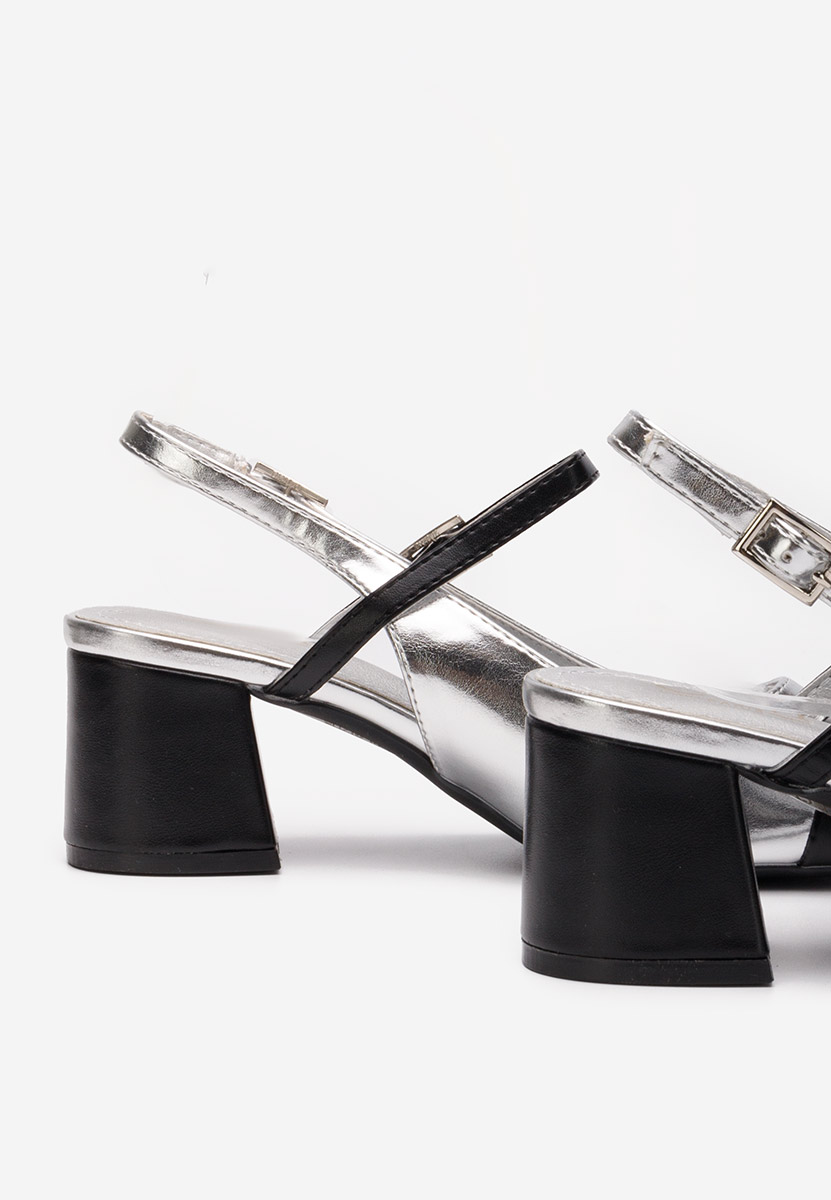 Décolleté tacco largo Eriosa argento