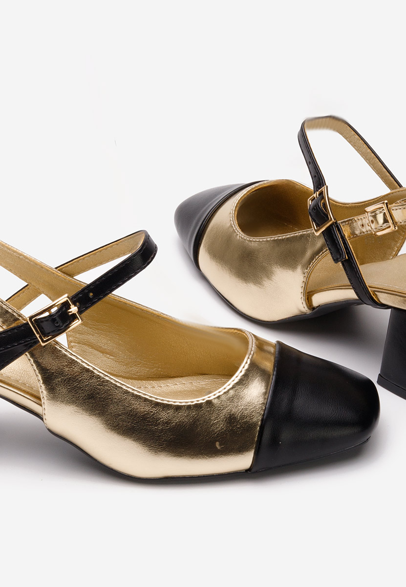 Décolleté tacco largo Eriosa oro