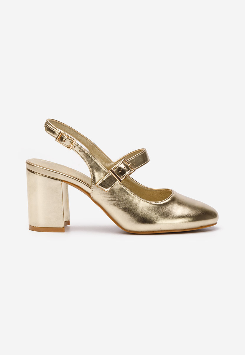 Décolleté tacco largo Vanya oro