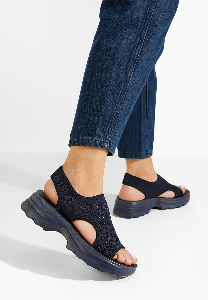 Sandali con plateau Blakely blu scuro