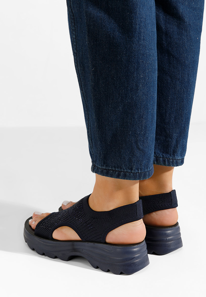 Sandali con plateau Blakely blu scuro