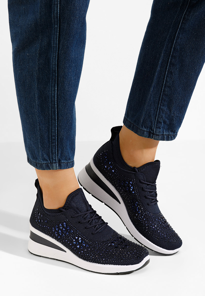 Sneakers con zeppa Keeley blu marine