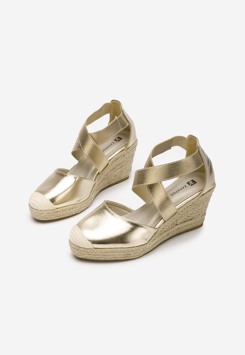 Sandali con zeppa Rosaria oro