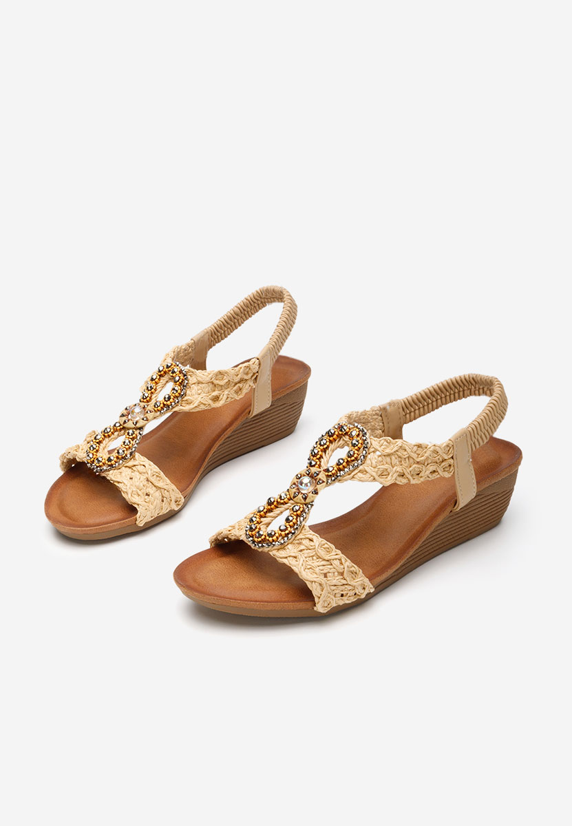 Sandali con zeppa Oarvia beige