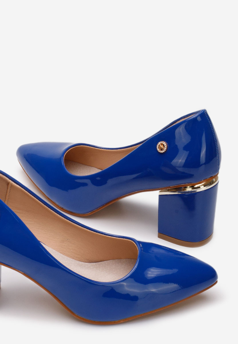 Décolleté tacco largo Nelia V3 blu