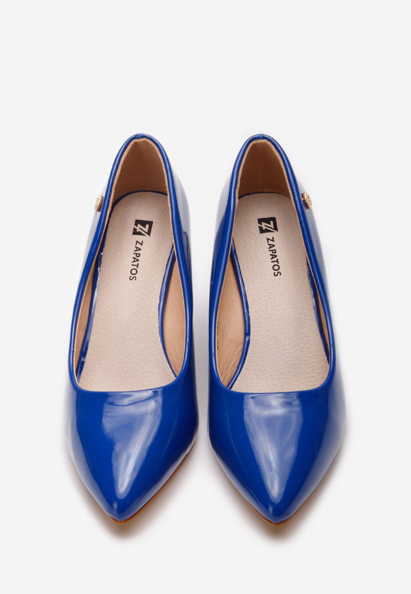 Décolleté tacco largo Nelia V3 blu