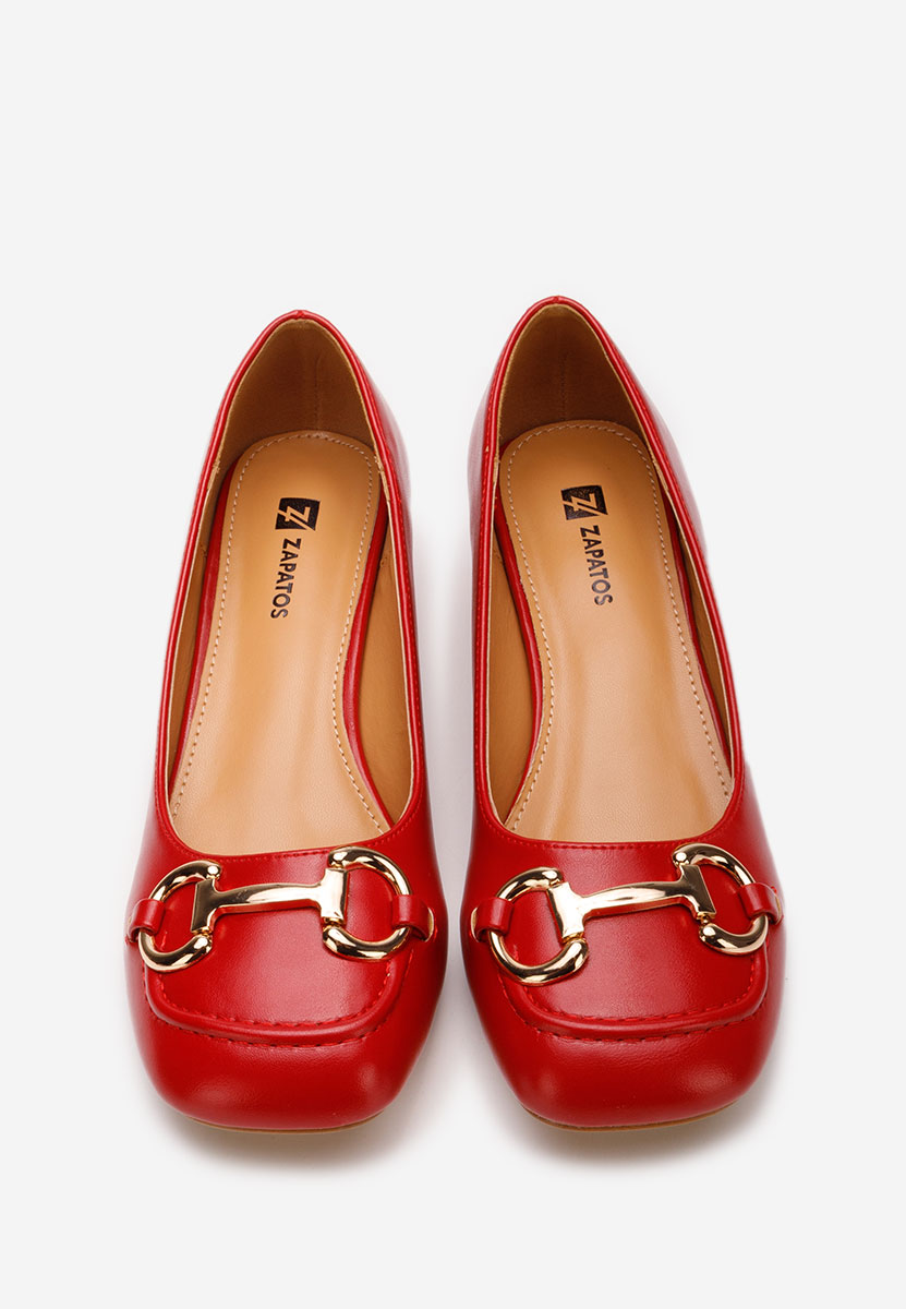 Décolleté tacco basso Escana rosso