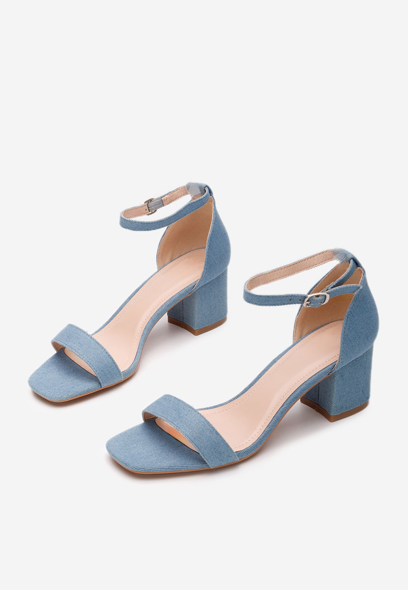 Sandali con tacco largo Lilea V3 denim
