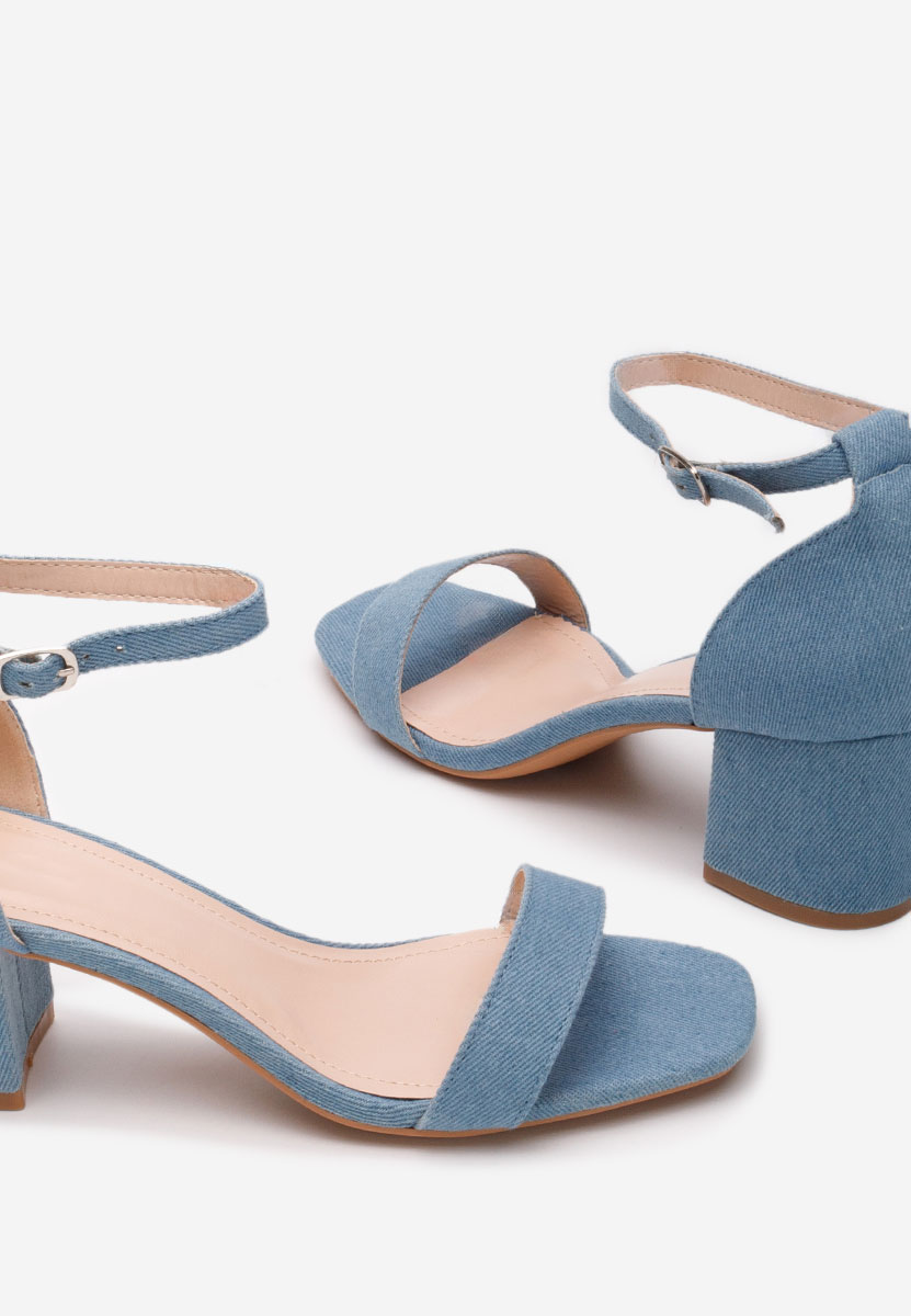 Sandali con tacco largo Lilea V3 denim