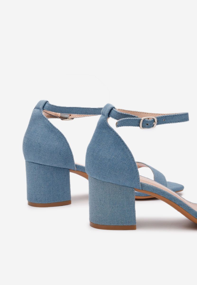 Sandali con tacco largo Lilea V3 denim
