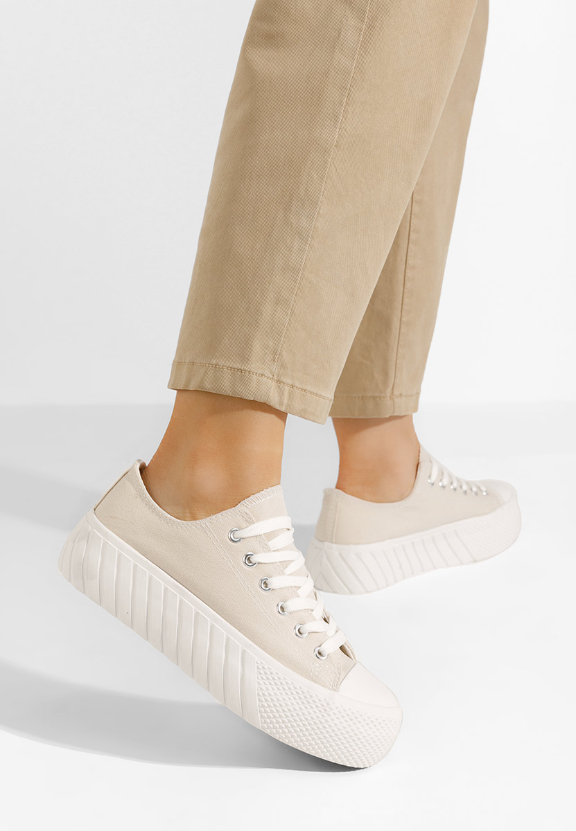 Scarpe da ginnastica con piattaforma Alisson beige