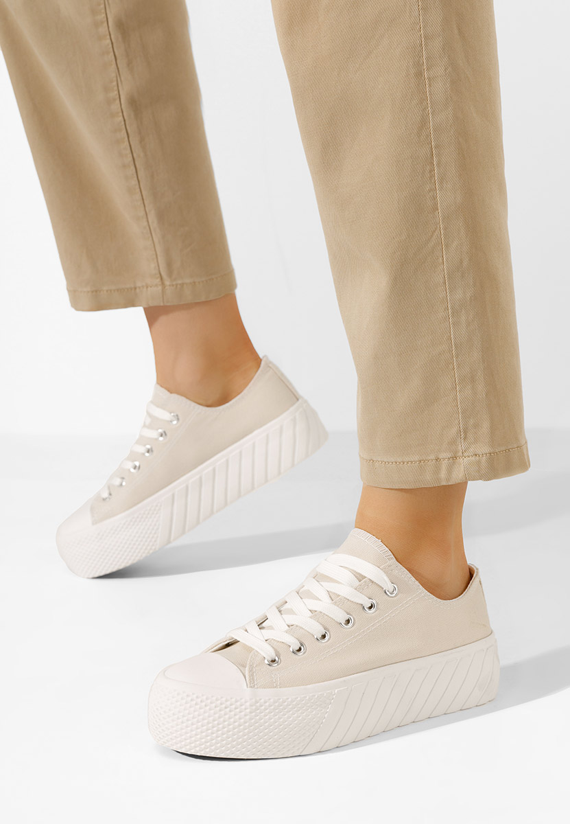 Scarpe da ginnastica con piattaforma Alisson beige