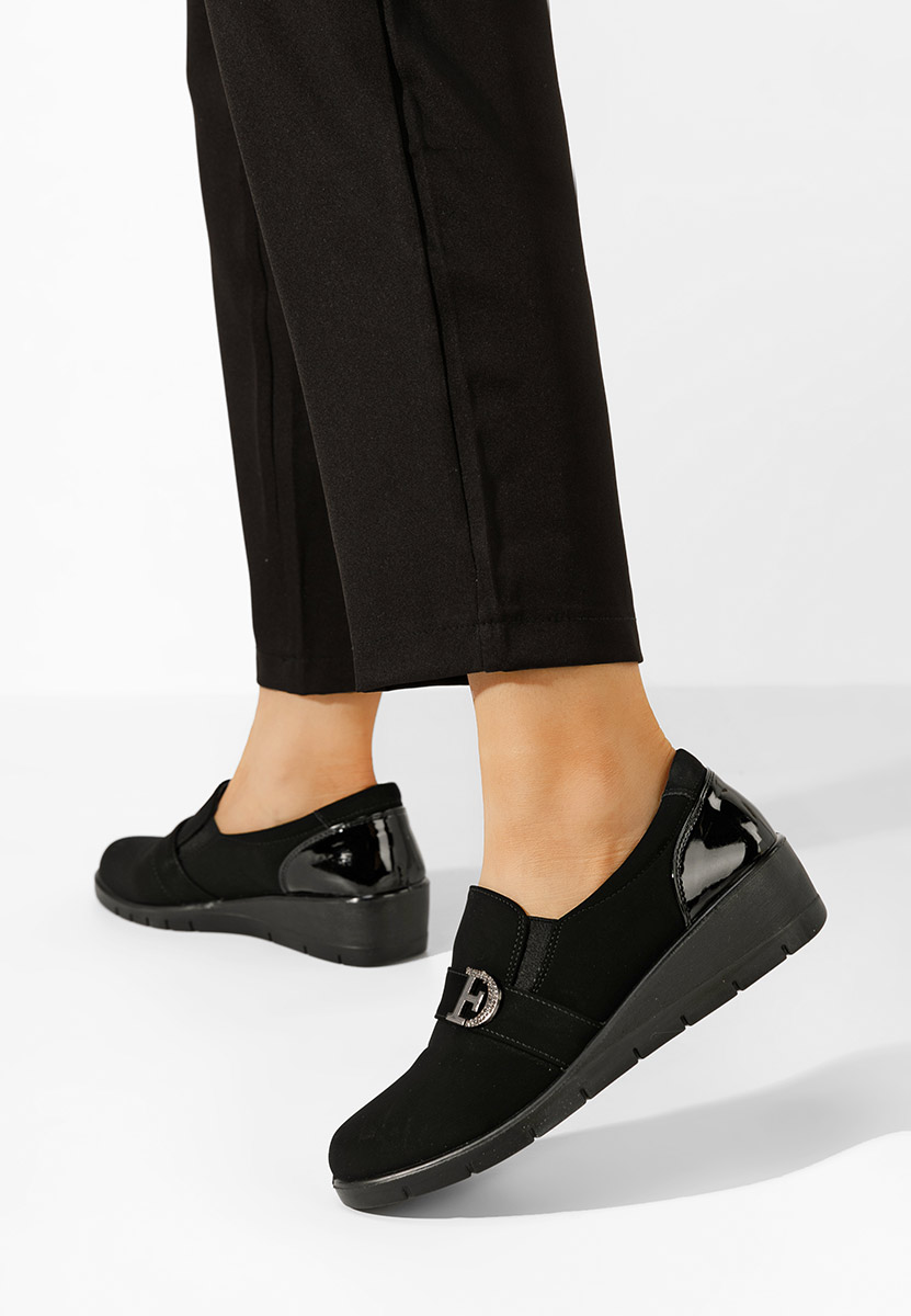 Mocassini donna platform Gernia nero