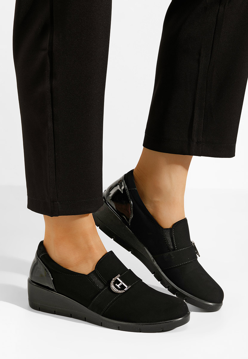 Mocassini donna platform Gernia nero