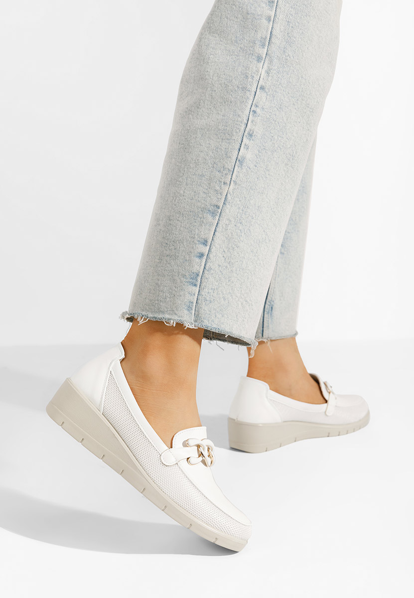 Mocassini donna platform Iteria bianchi