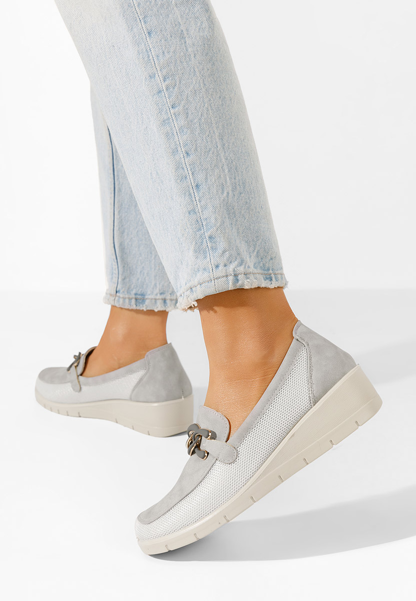 Mocassini donna platform Iteria grigio