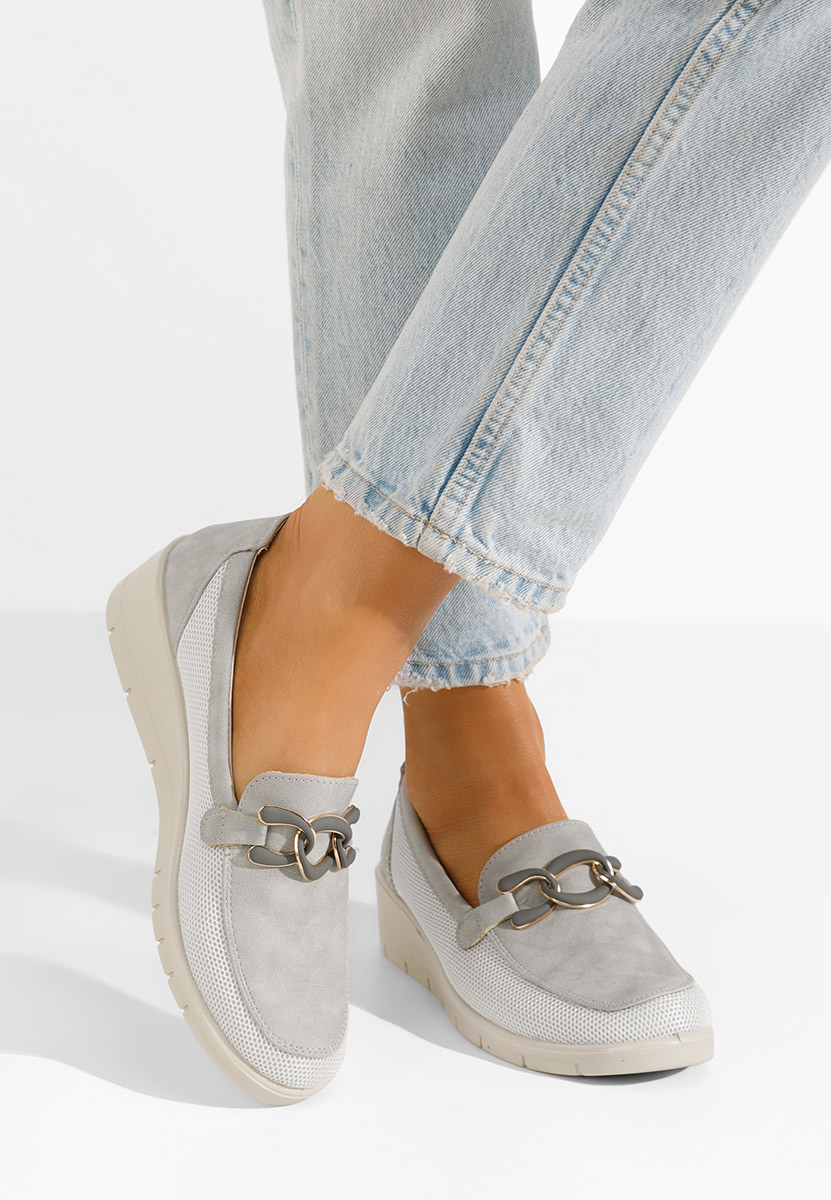 Mocassini donna platform Iteria grigio