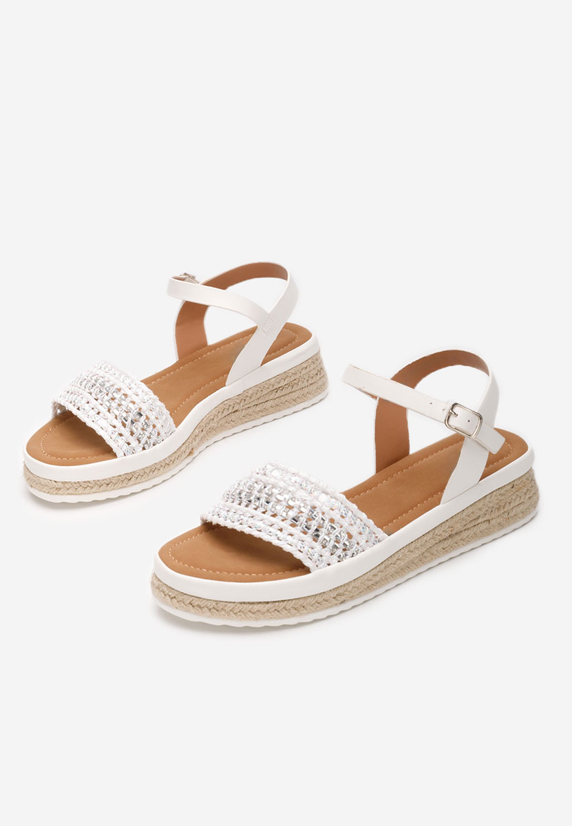 Sandali con plateau Ergela bianchi