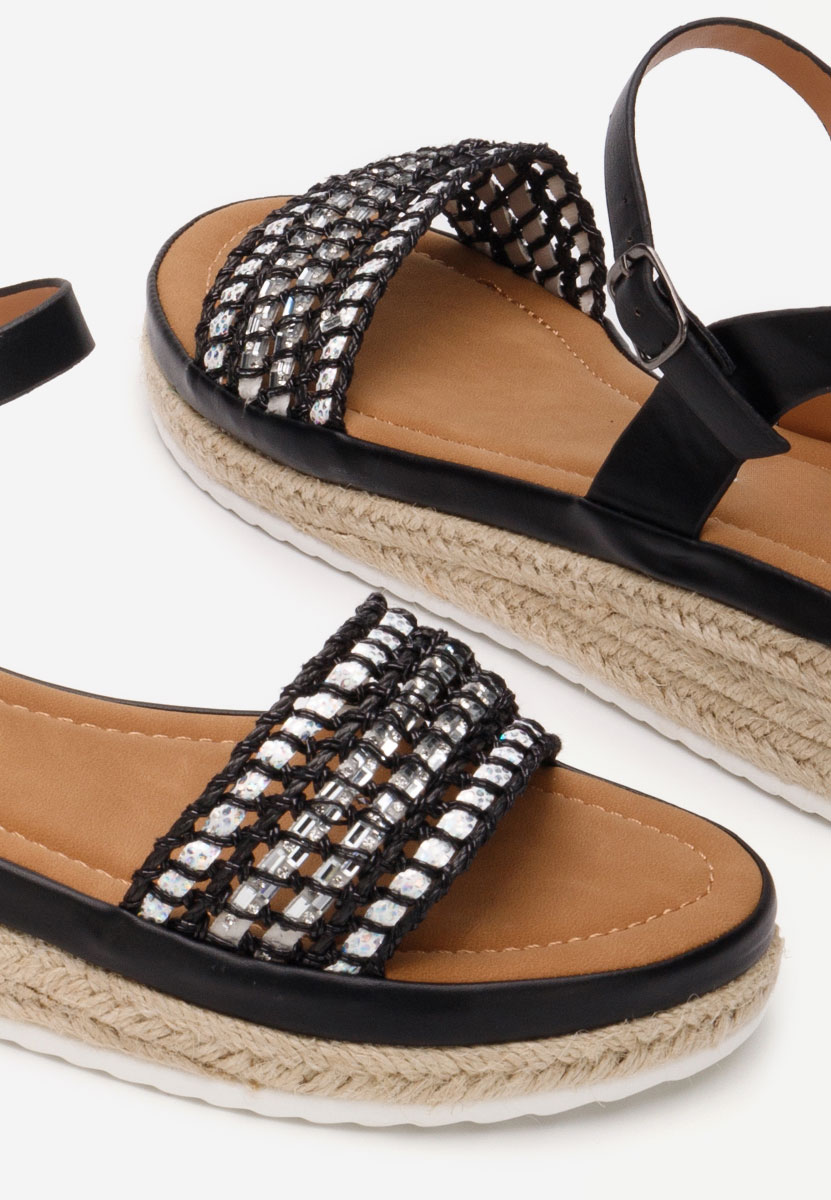 Espadrillas zeppa Ergela nero