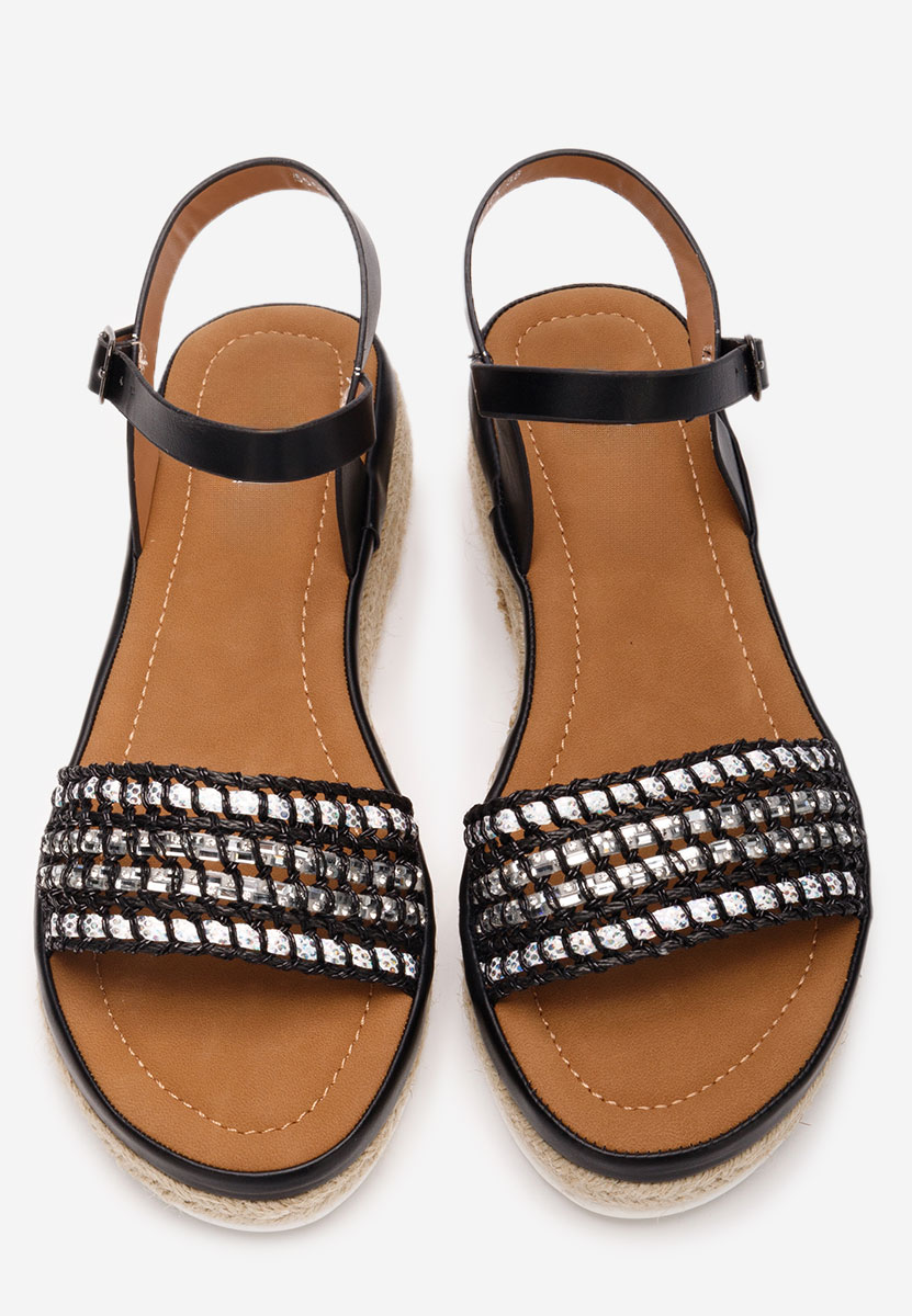 Espadrillas zeppa Ergela nero