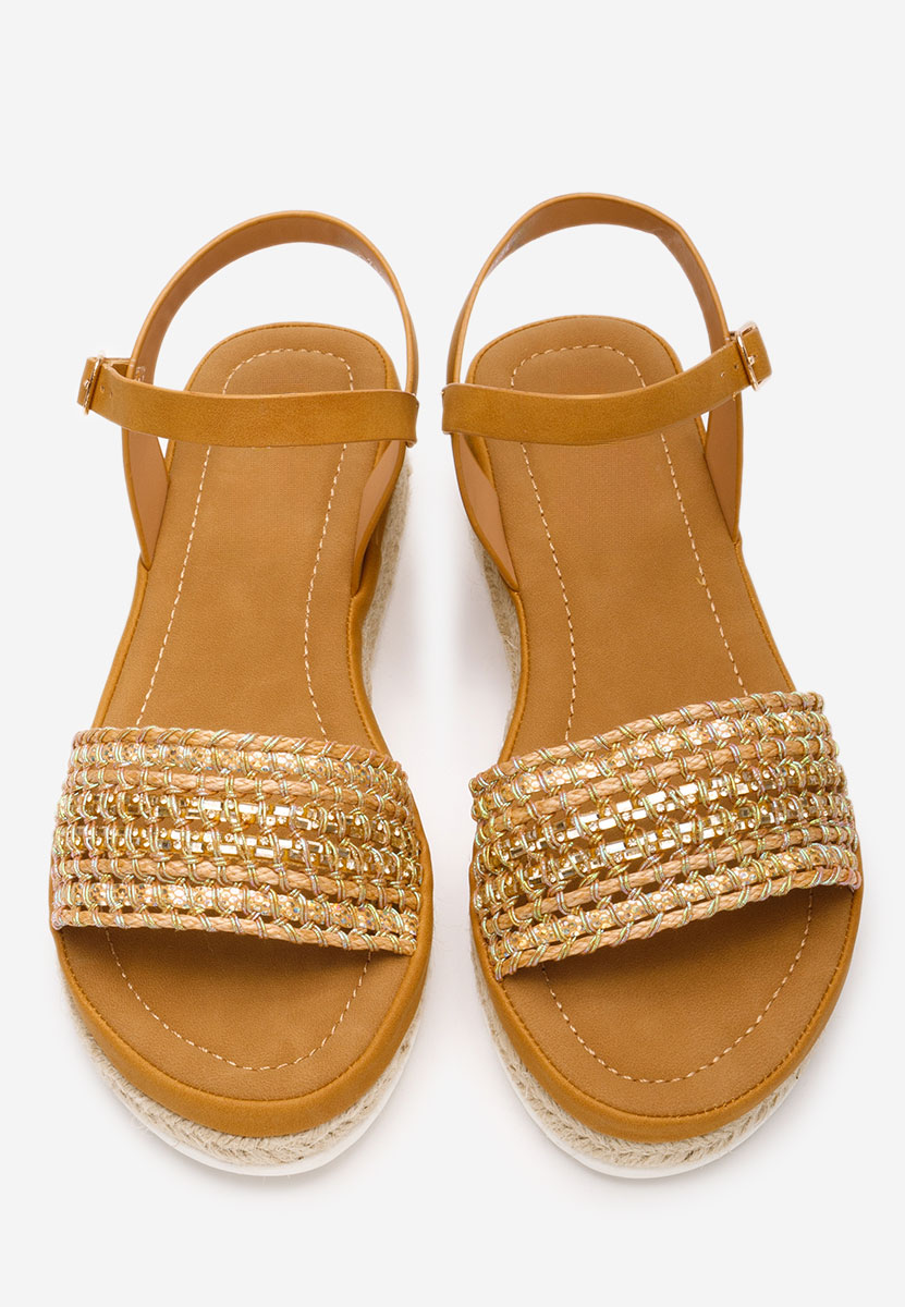 Espadrillas zeppa Ergela camel