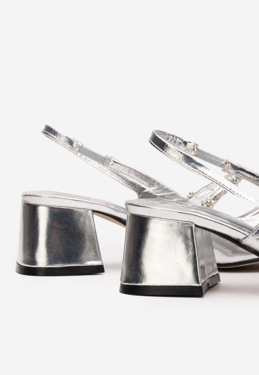 Décolleté tacco largo Paecia argento