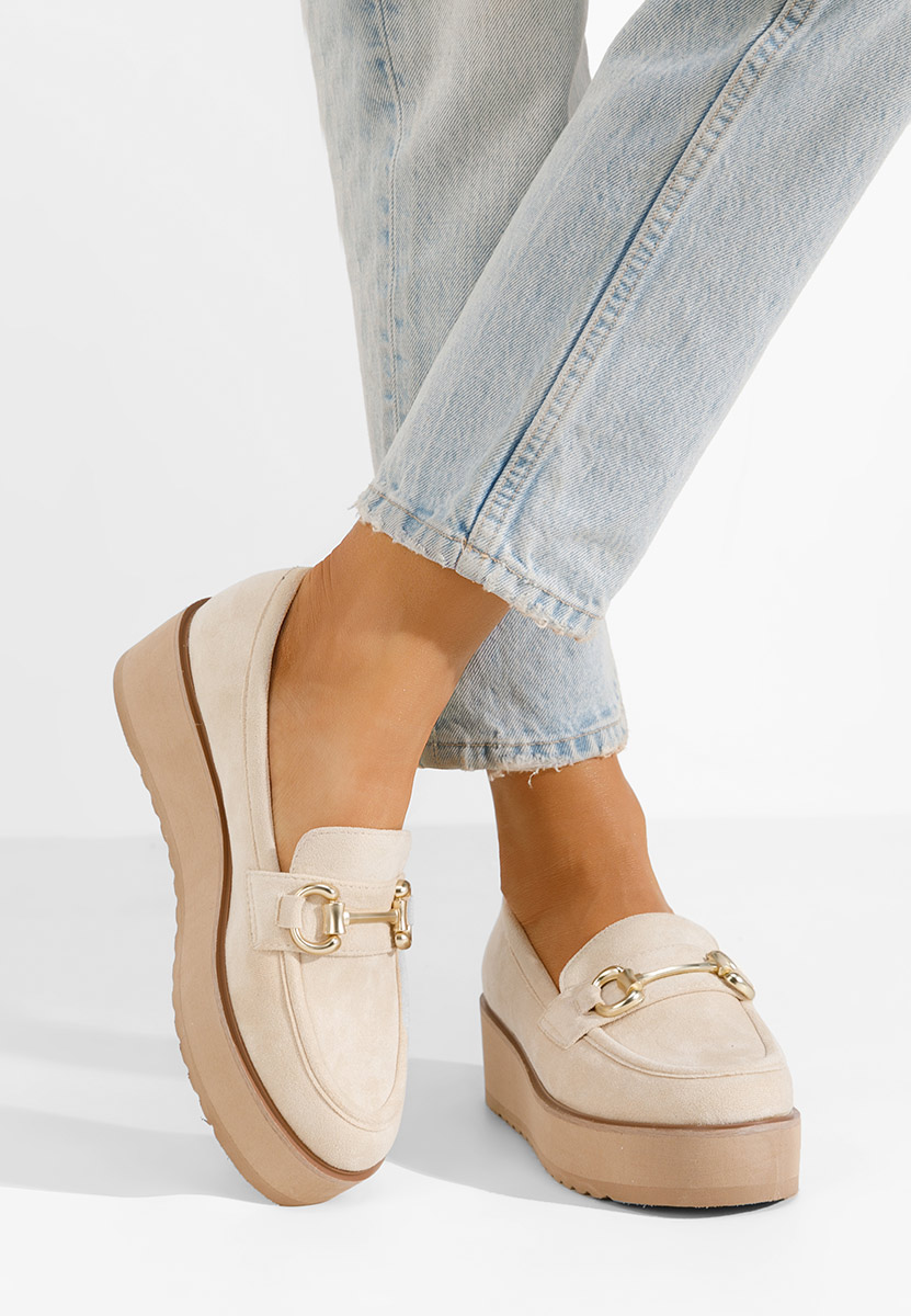 Mocassini donna platform Leondra V3 beige