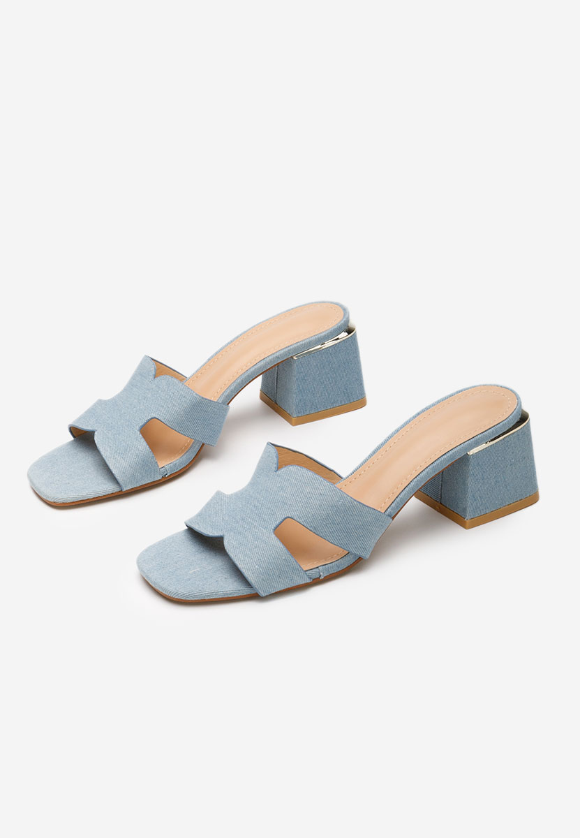 Ciabatte con tacco Velmia denim