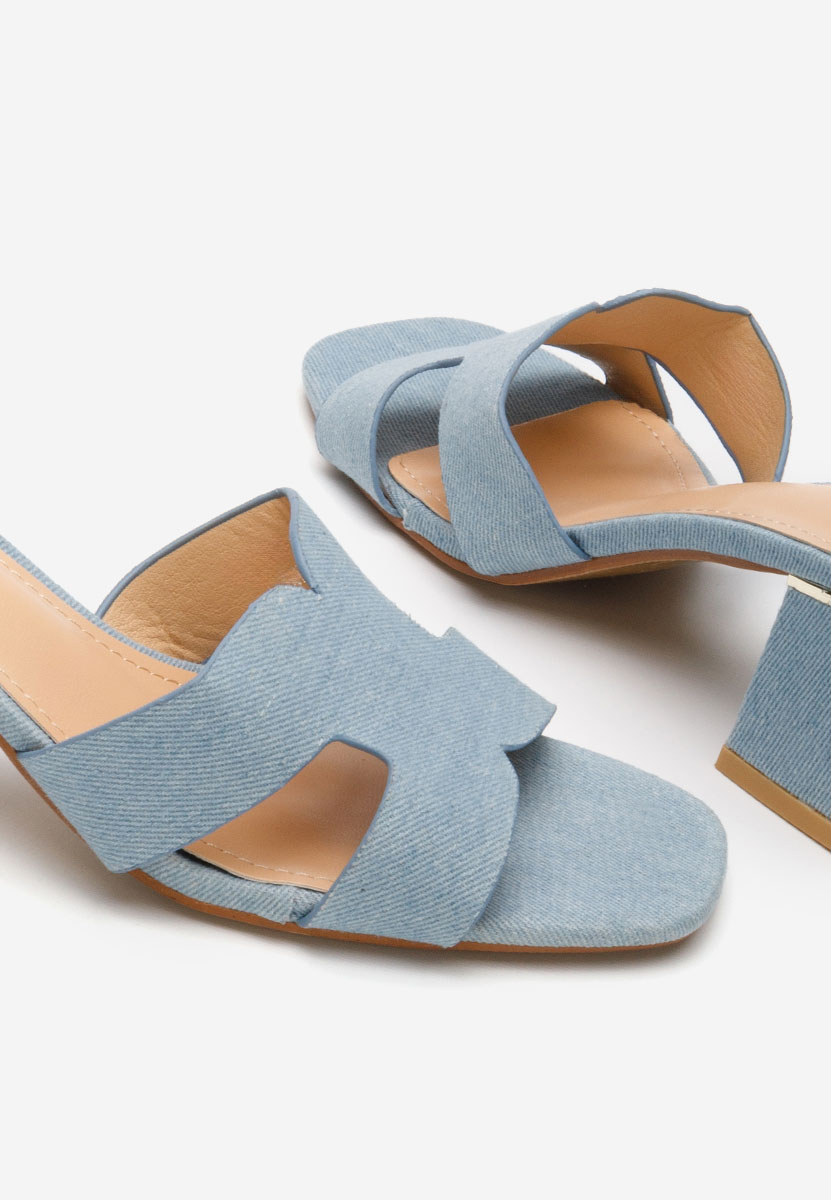 Ciabatte con tacco Velmia denim
