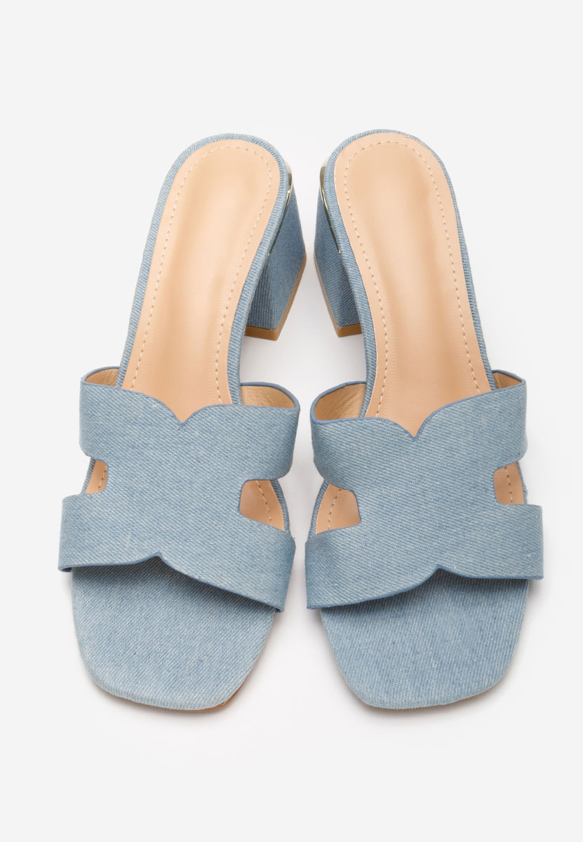 Ciabatte con tacco Velmia denim