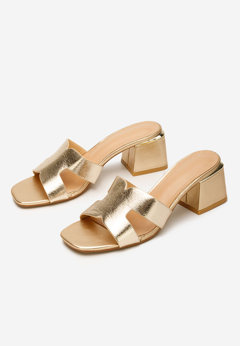 Ciabatte con tacco Velmia oro