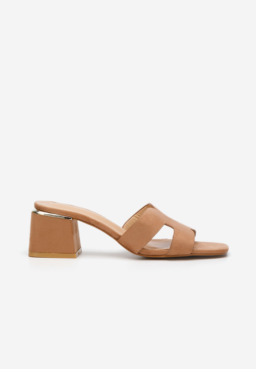 Ciabatte con tacco Velmia camel
