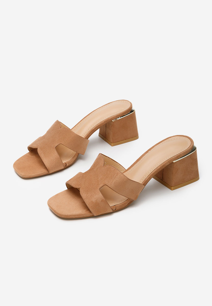 Ciabatte con tacco Velmia camel