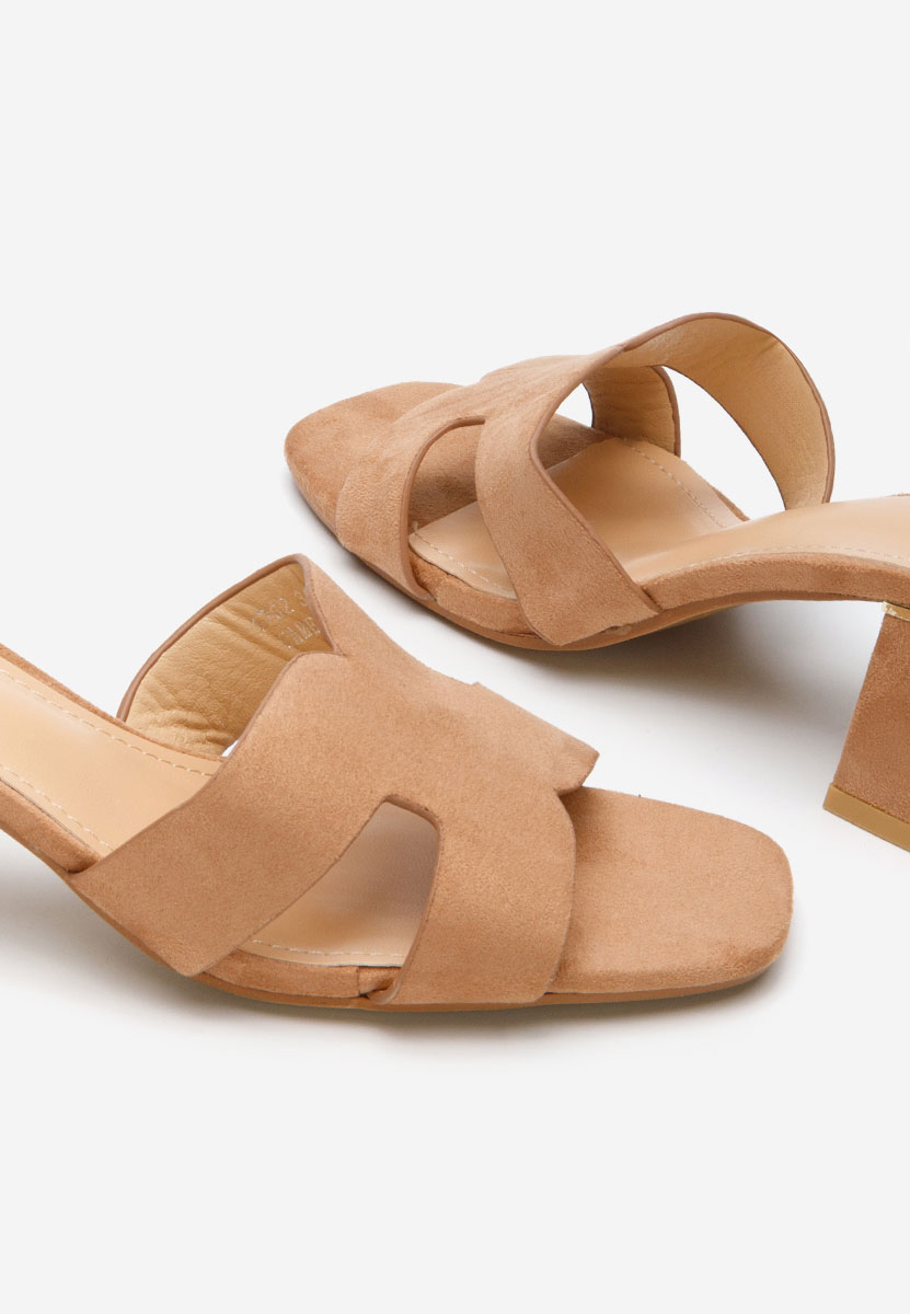 Ciabatte con tacco Velmia camel