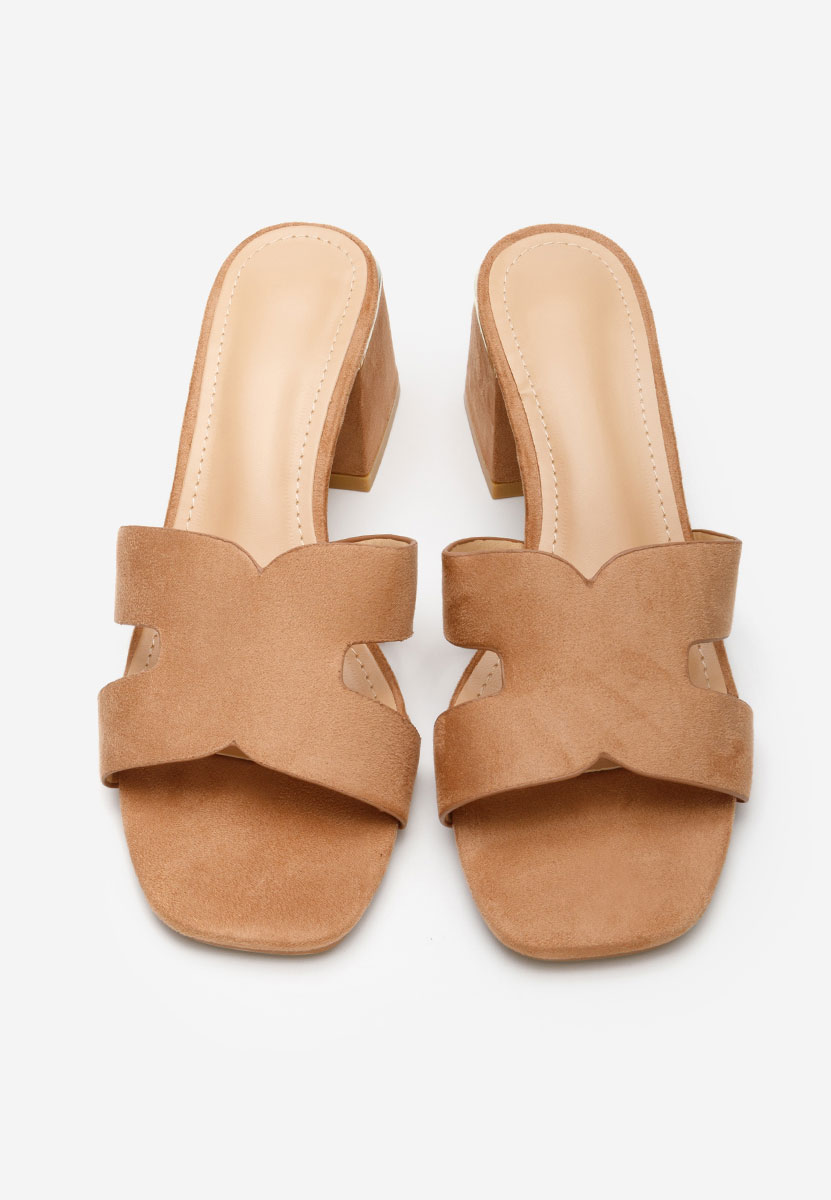 Ciabatte con tacco Velmia camel